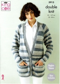 Knitting Pattern - King Cole 5913 - Island Beaches DK - Cardigans